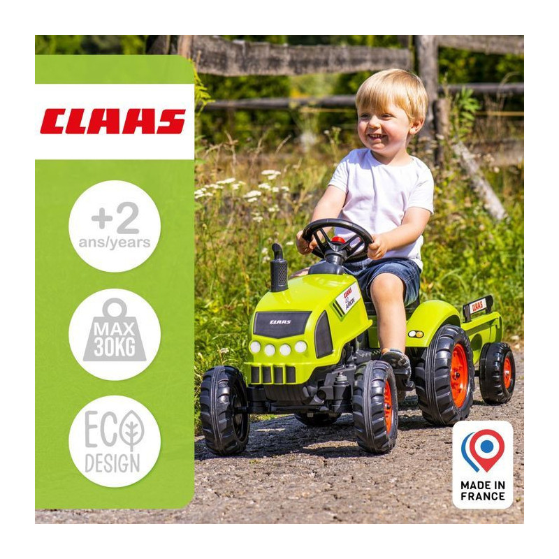 FALK Claas pedal tractor with trailer