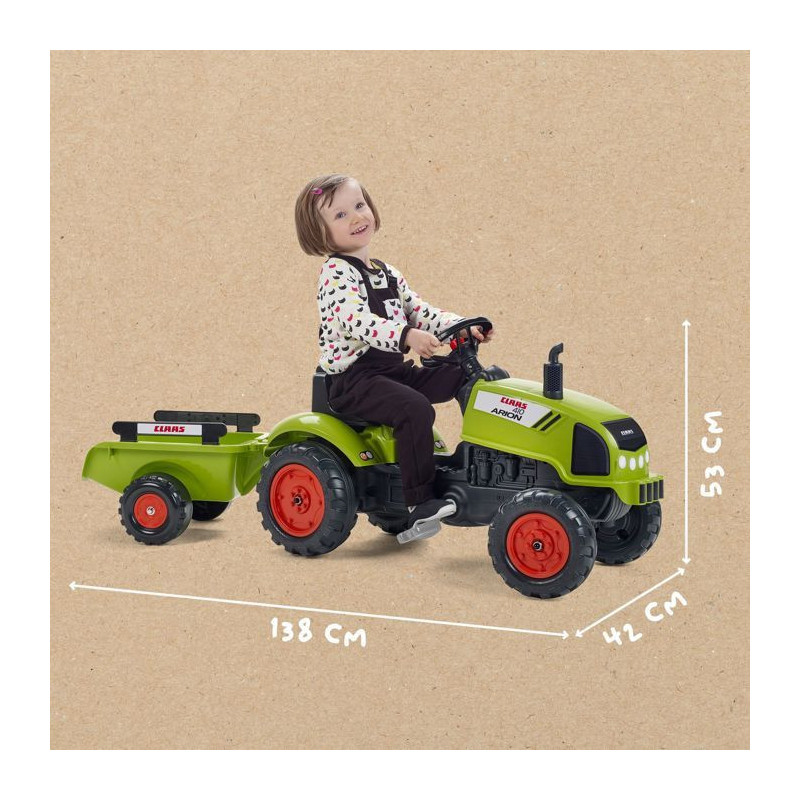 FALK Claas pedal tractor with trailer