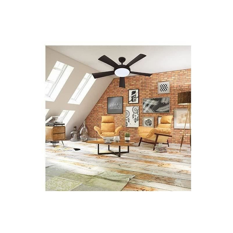 Wallis Black - Ø132cm ceiling fan 38W + LED lighting