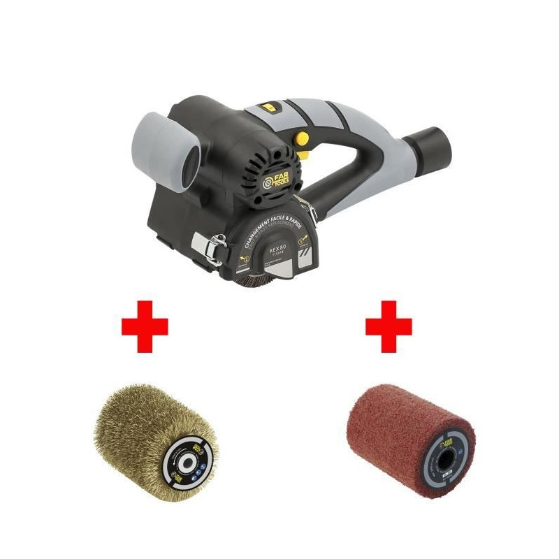 FARTOOLS PACK REX80 COMPACT RENOVATOR + BRASS WIRE BRUSH + + SYNTHETIC