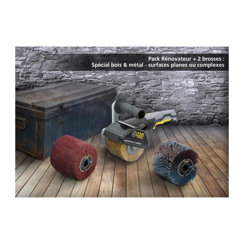 Fartools - Rex120c renovator + Abrasive Lanieres brush and synthetic f