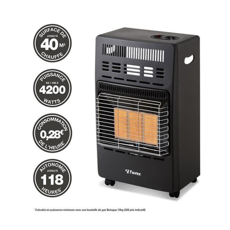 KERN infrared auxiliary heating with butane gas - Piezo ignition - Hea