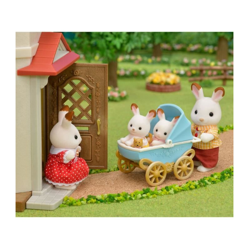Sylvanian Families - 5432 - Chocolate Bunny Twins and Double Stroller