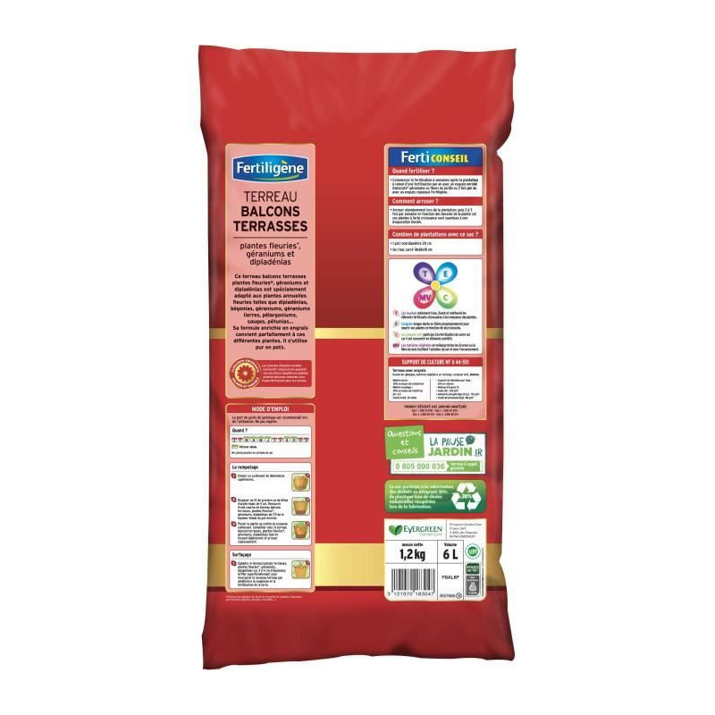 FERTILIGeNE - Soil balconies terraces 6L