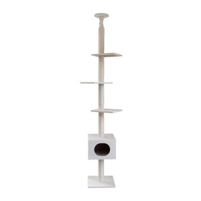 KERBL - FERDI Cat Tree - 38 x 38 x 240 to 260 cm - White - Sisal