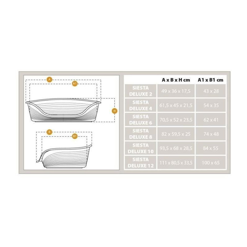 Basket - FERPLAST - SIESTA DELUXE 4 - Bordeaux - Oval - Interior - Non