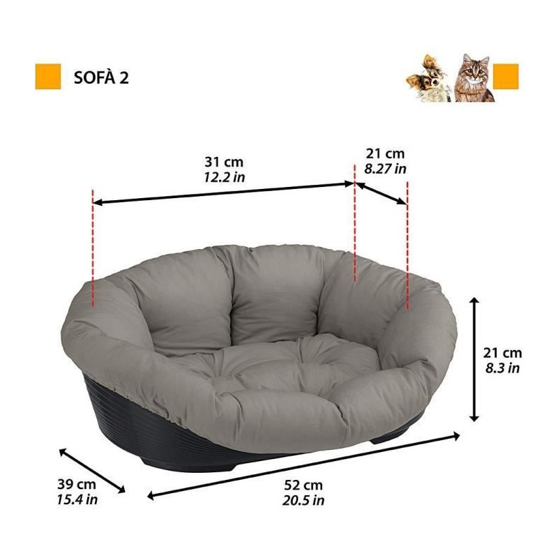 Basket - FERPLAST - SOFA 2 - With patterned cushion 1