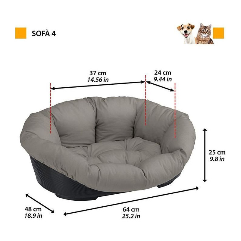 Basket - FERPLAST - SOFA 4 - With patterned cushion 1