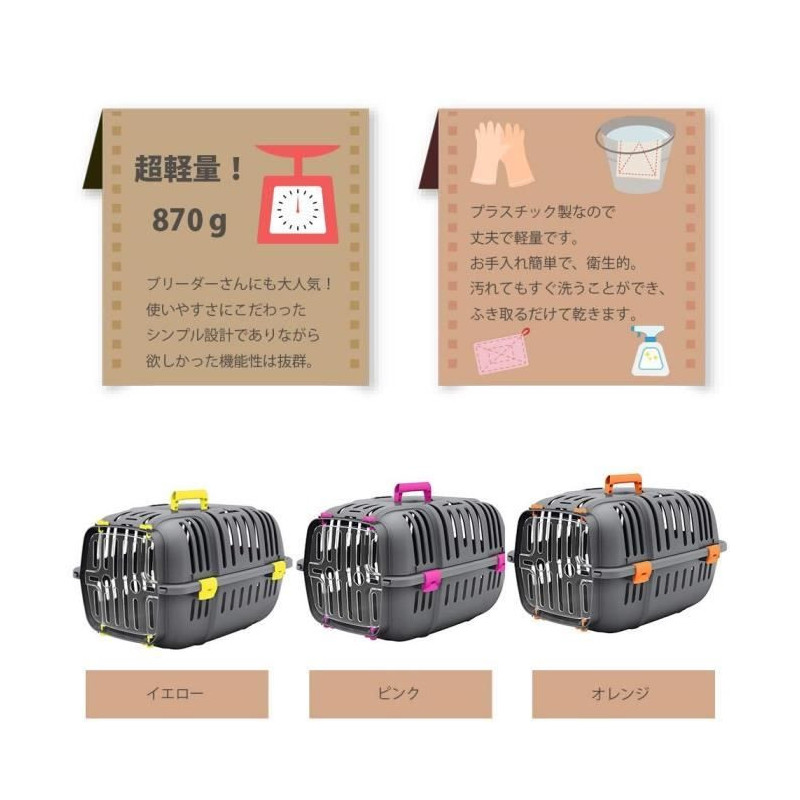 Transport basket for cats and small dogs JET 10 - Plastic - FERPLAST