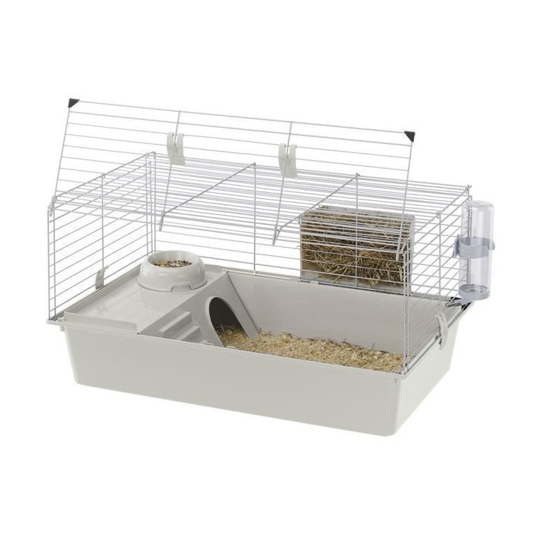 Guinea pig cage - House, bowl, rack and water trough - FERPLAST