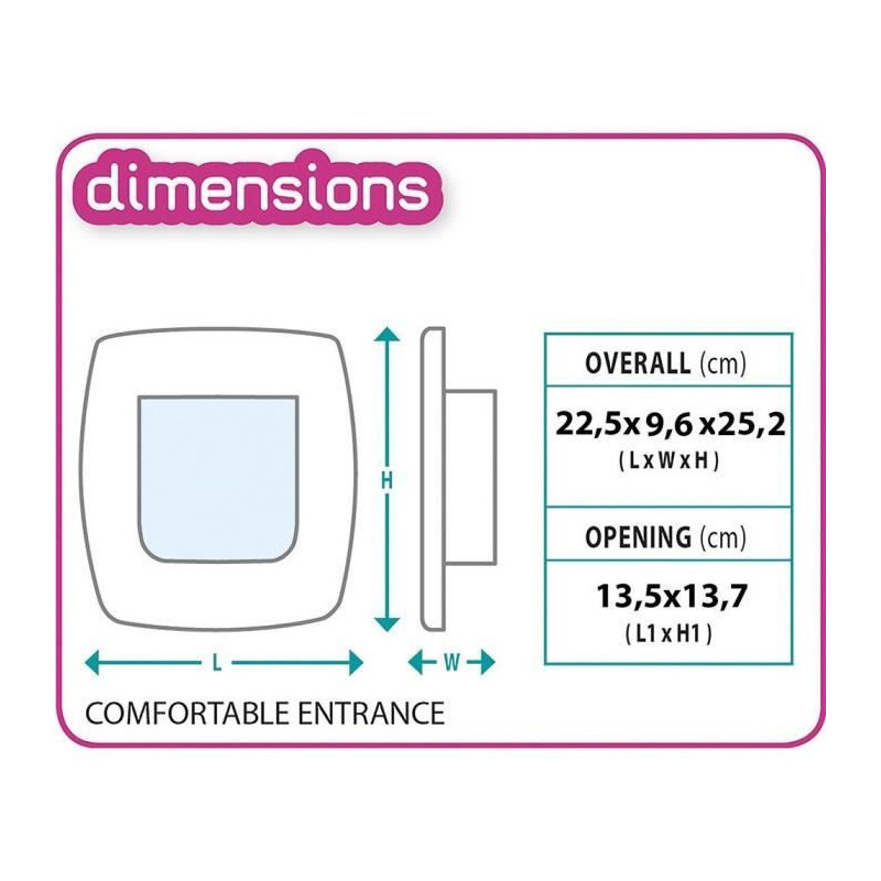 Cat flap - FERPLAST - Swing 5 - 22.5 x 16.2 x 25.2 cm - Gray