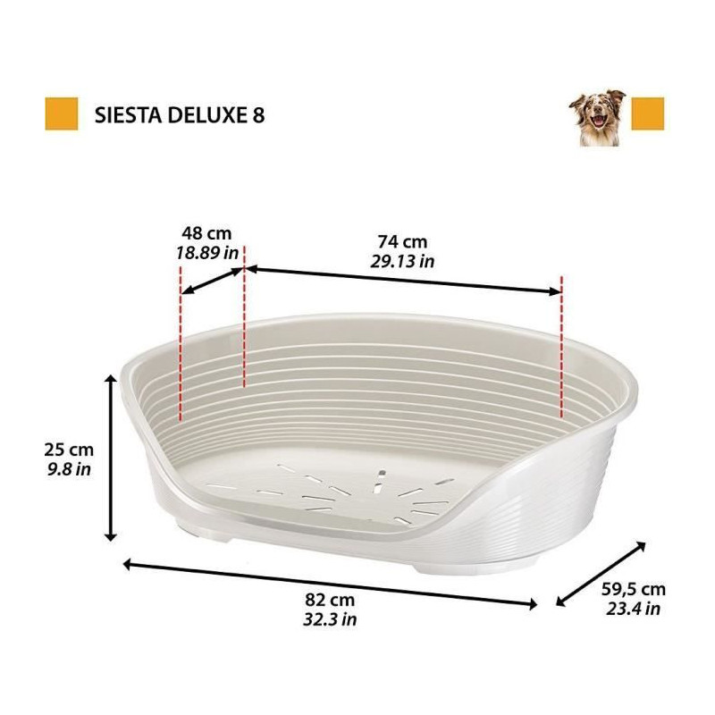 SIESTA DELUXE Basket-Basket Size 8 - 82*59.5*25 cm - Light Grey - FERP