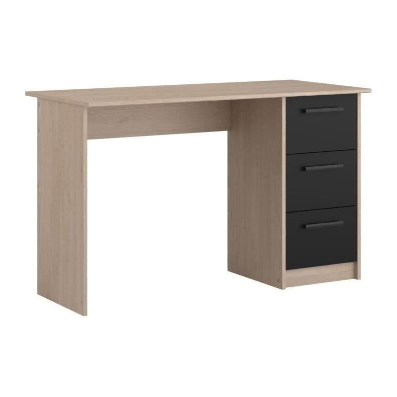 Parisot Right Office 3 drawers - Brooklyn chene decor - L 121.4 x D 55