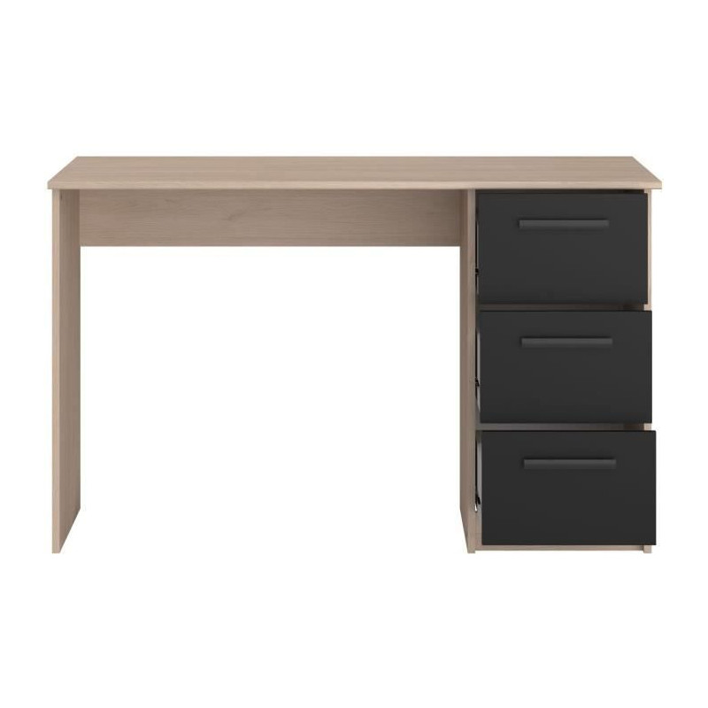 Parisot Right Office 3 drawers - Brooklyn chene decor - L 121.4 x D 55