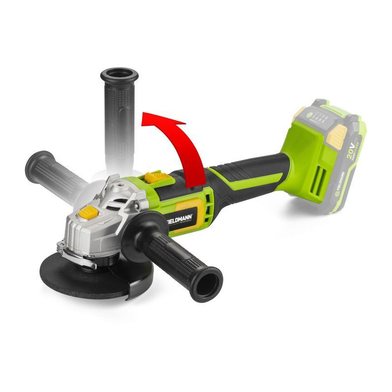 Cordless angle grinder - FIELDMANN - 20V - 115 mm - Battery and charge