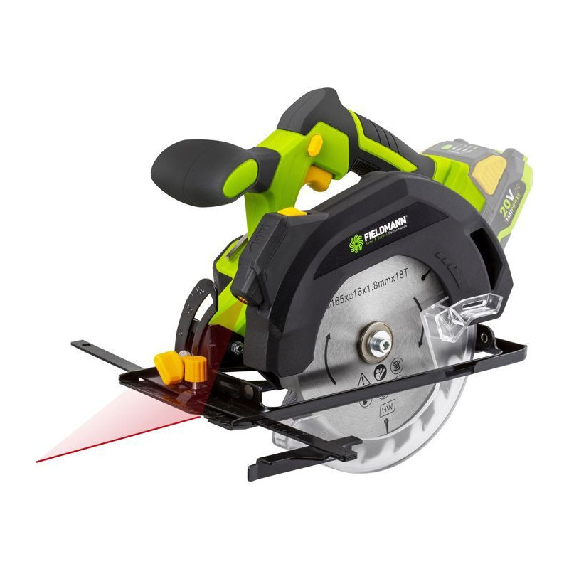 Cordless circular saw - FIELDMANN - 20V - 165 mm - Laser guide - Batte