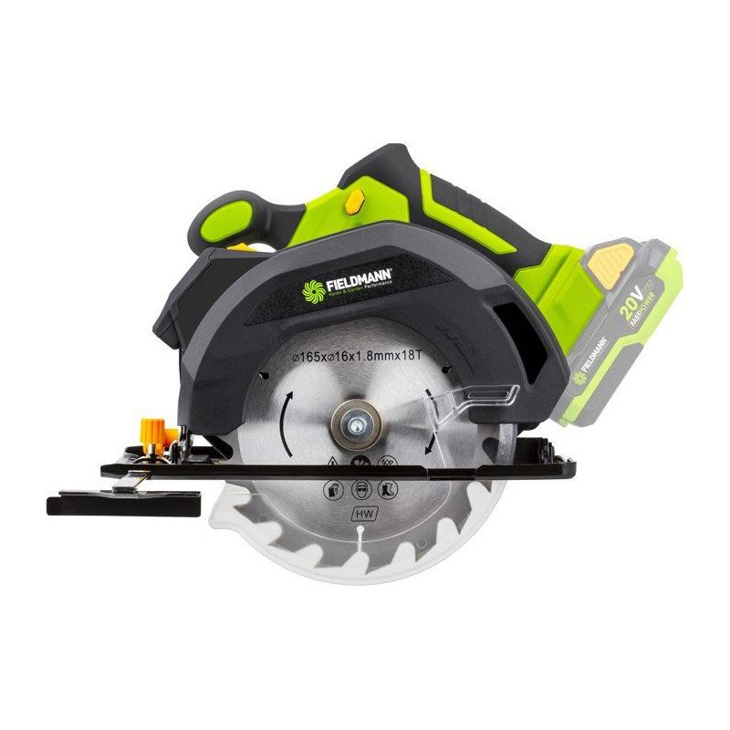 Cordless circular saw - FIELDMANN - 20V - 165 mm - Laser guide - Batte