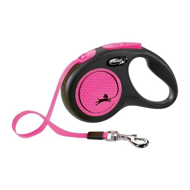 TRIXIE flexi New NEON strap leash - Size S - 5m - Neon pink