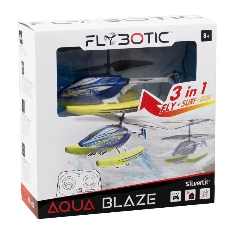 Remote Control Helicopter - FLYBOTIC - Helico Aqua Blaze - 19 -5 cm -