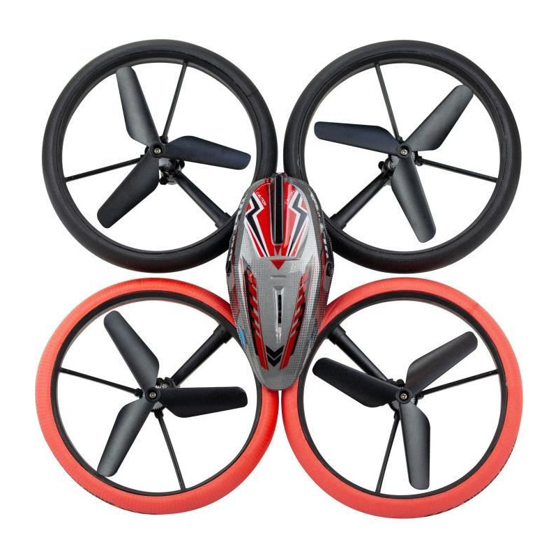 Remote Controlled Drone - FLYBOTIC - Bumper Drone Bed - 17 cm - red an