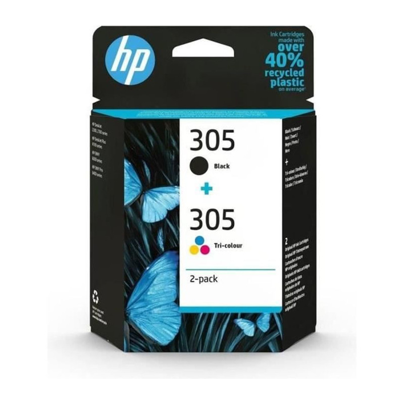 HP 305 Original Black Tri-Color Ink Cartridges 2-Pack (6ZD17AE)