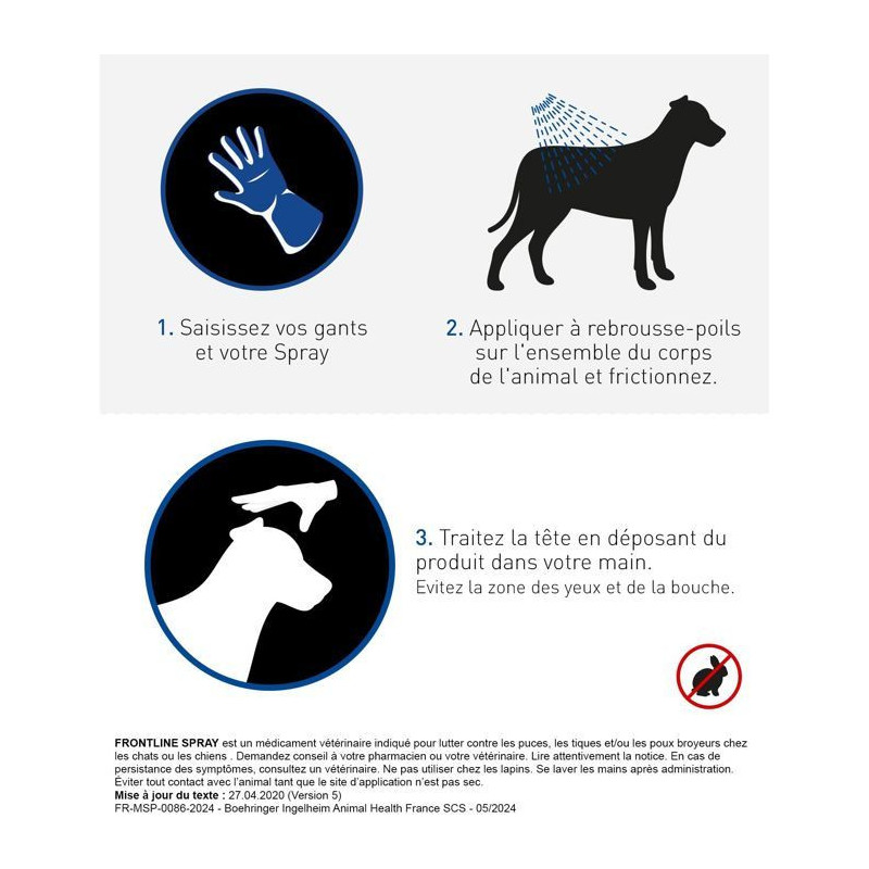 FRONTLINE Spray - Anti-flea and anti-tick for dogs and cats - 250 ml