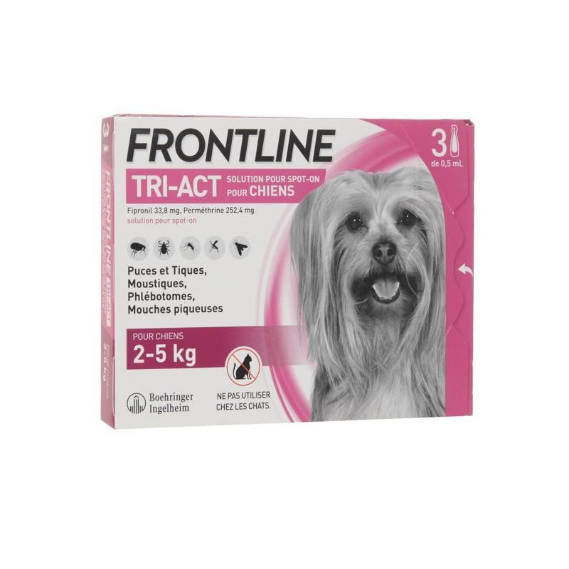 FRONTLINE 3 Tri-Act pipettes - For dogs from 2 to 5 kg