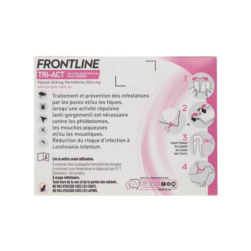FRONTLINE 3 Tri-Act pipettes - For dogs from 2 to 5 kg
