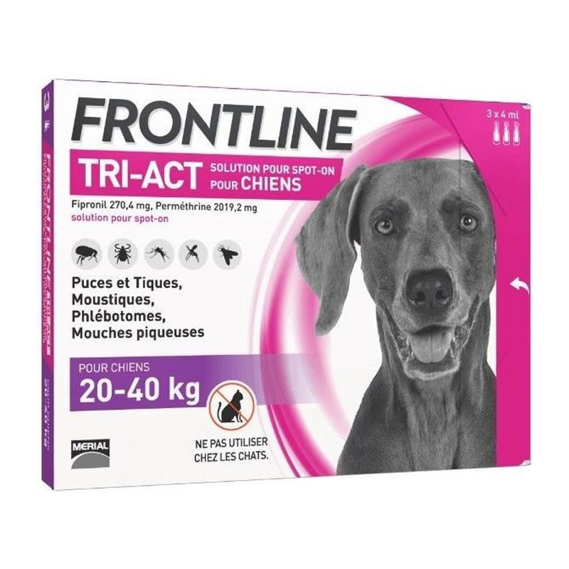 FRONTLINE 3 Tri-Act pipettes - For dogs from 20 to 40 kg