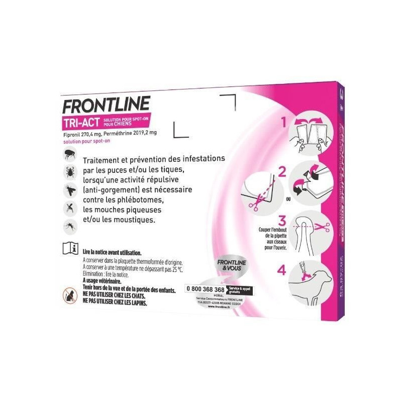 FRONTLINE 3 Tri-Act pipettes - For dogs from 20 to 40 kg