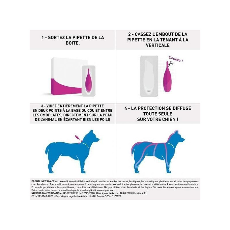 FRONTLINE 3 Tri-Act pipettes - For dogs from 20 to 40 kg