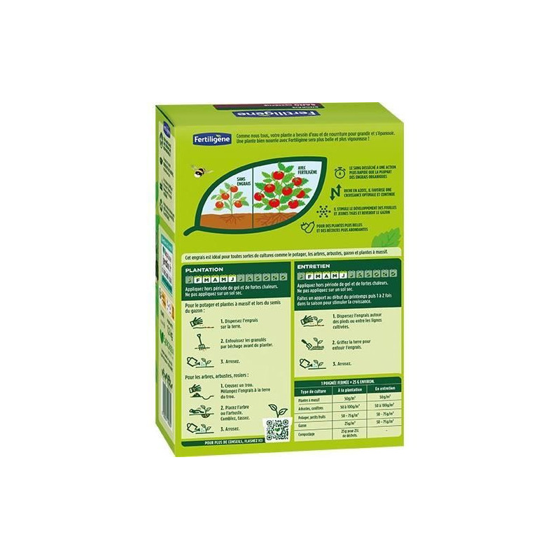 Dried blood UAB FERTILIGENE - FSAN12 - 1.2 kg - Boost effect - Ideal f