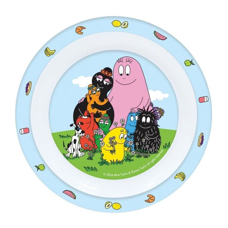Tableware set - FUN HOUSE - BARBAPAPA - Glass, plate Ø22 cm and Ø16