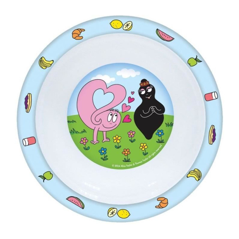 Tableware set - FUN HOUSE - BARBAPAPA - Glass, plate Ø22 cm and Ø16