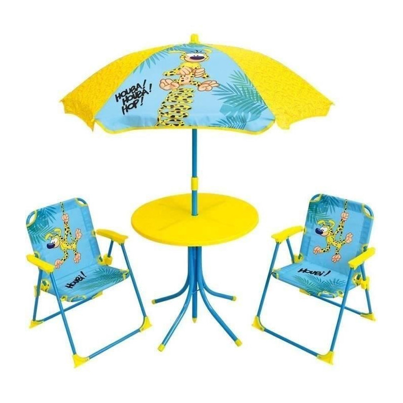 MARSUPILAMI Garden furniture for children including 1 table, 2 folding