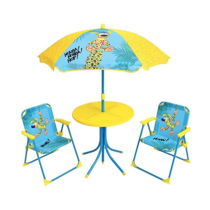 MARSUPILAMI Garden furniture for children including 1 table, 2 folding
