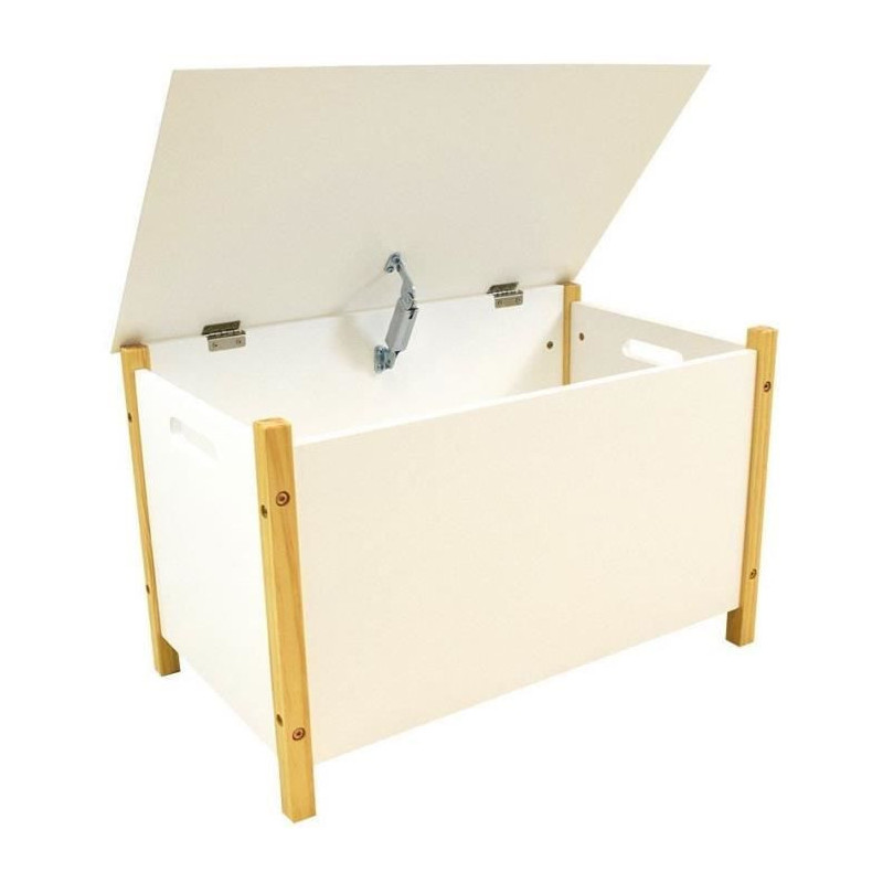 SCANDIWOOD Wooden toy box 37.5 x 60 x36 cm for children