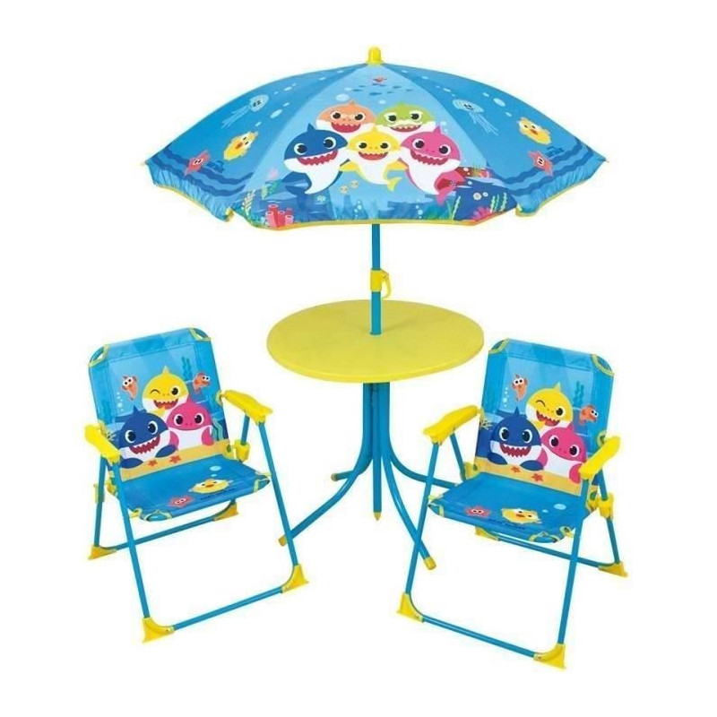 FUN HOUSE Baby Shark Garden furniture - 1 table H.46xø46 cm, 2 chairs