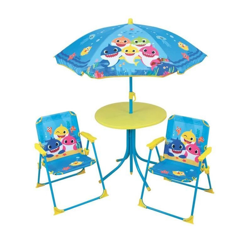 FUN HOUSE Baby Shark Garden furniture - 1 table H.46xø46 cm, 2 chairs