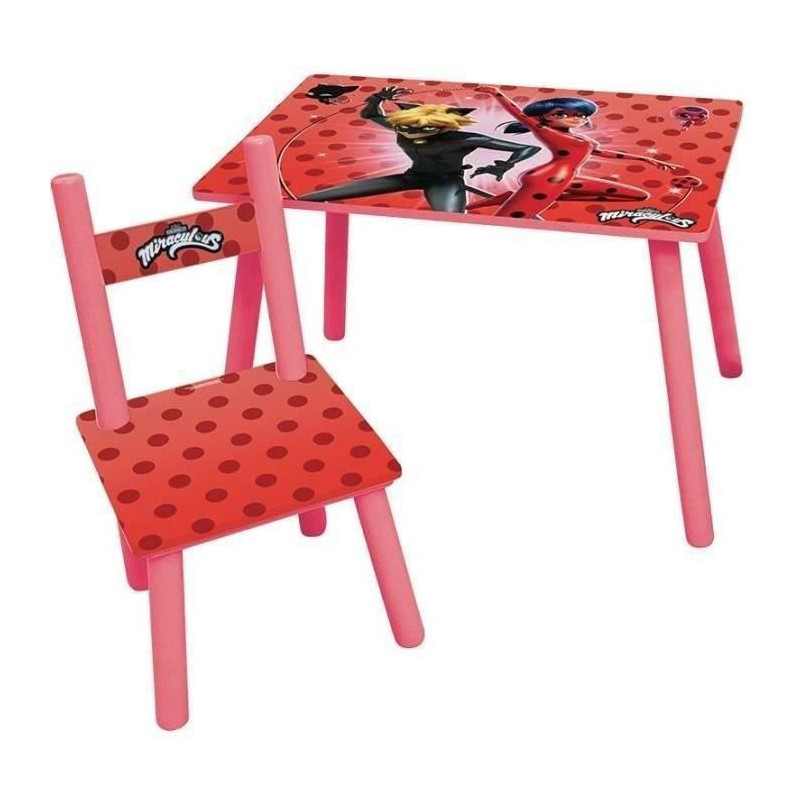 FUN HOUSE Miraculous Ladybug Table H 41.5 cm x W 61 cm x D 42 cm with