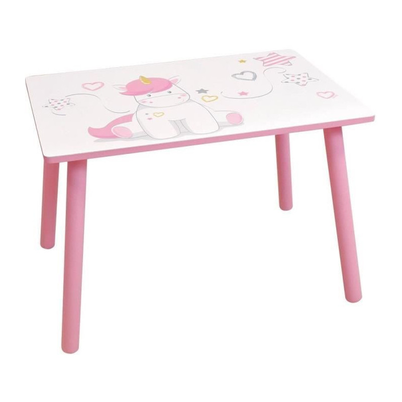 FUN HOUSE - Unicorn table h 41.5 cm x w 61 cm x d 42 cm with a chair h
