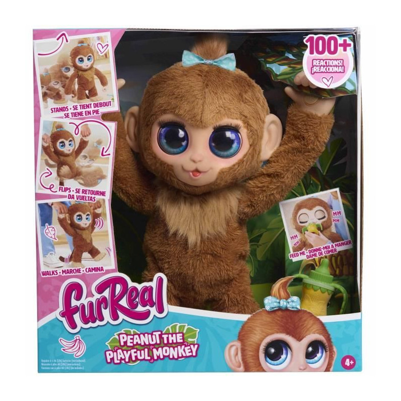 Interactive Toy - FURREAL FRIENDS - Peanut the Monkey - Over 100 React