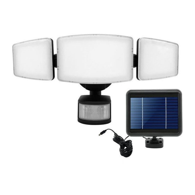 Highly illuminating 3-head solar spotlight with presence detector - 10