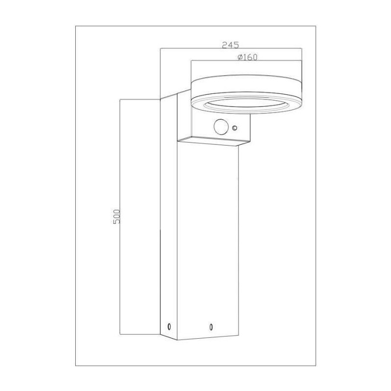 Solar bollard - GALIX - G4590B - Very bright - Stainless steel (Wall l