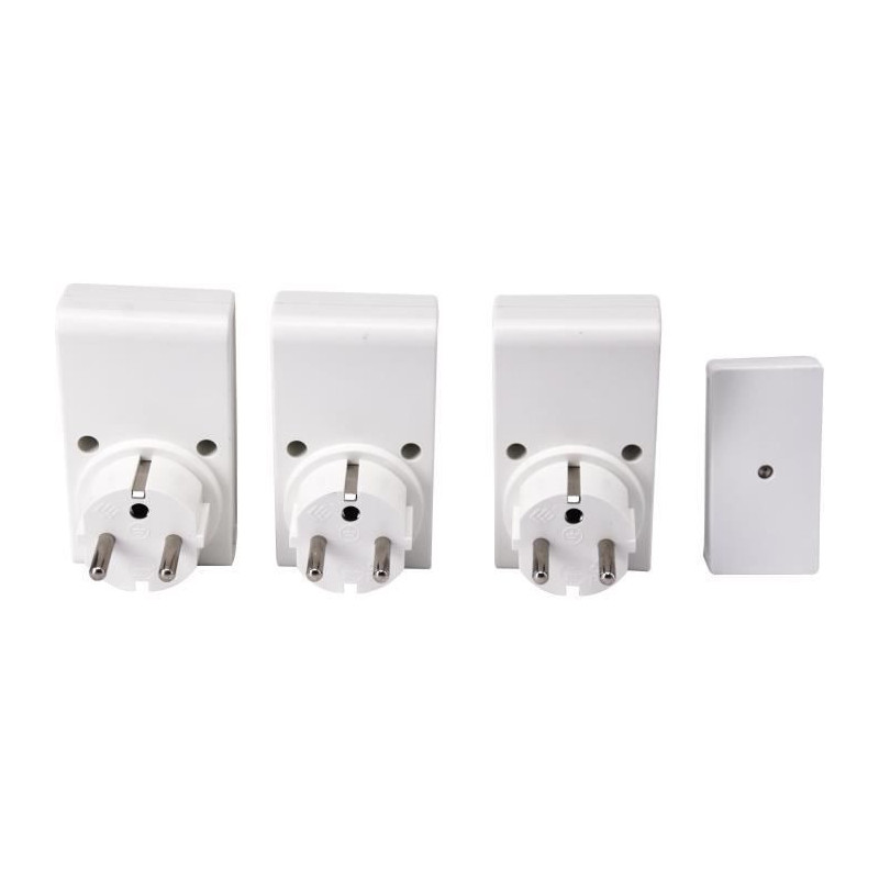 Kit 3 remote-controlled sockets + Remote control - GAO - 230 V - White