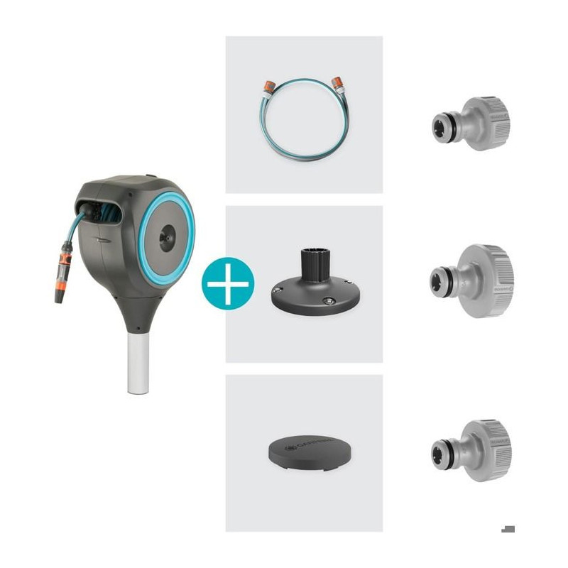 Automatic hose reel for terrace - GARDENA - RollUp S - Blue - Length 1