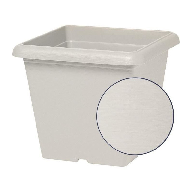 Square flower pot - GARDEN ID - Teramo white stone - 40 x 35 cm - Scra