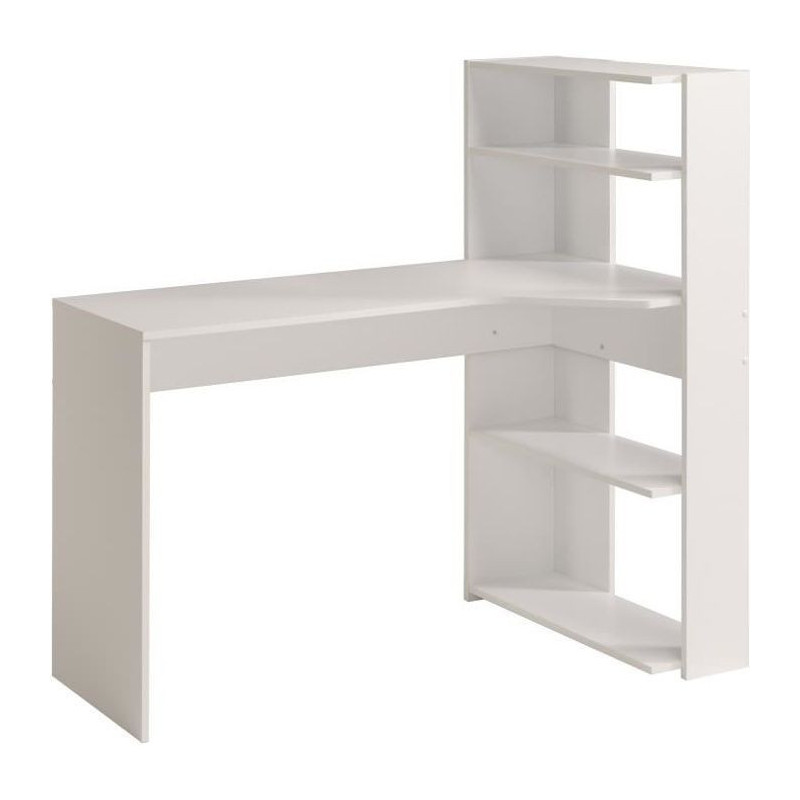 JUNE Contemporary corner desk white decor - L 122 cm