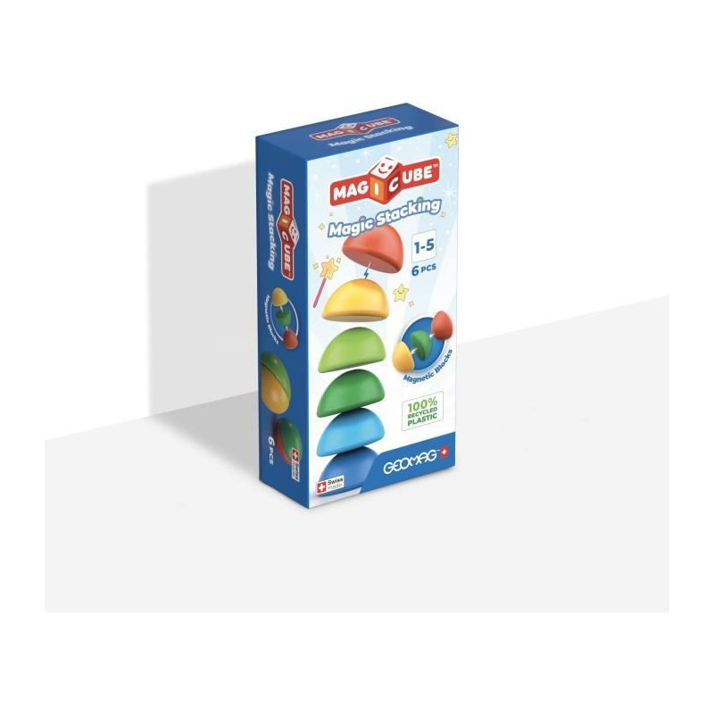 Magnetic Blocks - GEOMAG - Magicube 060 - 6 pieces - Stackable - Recyc