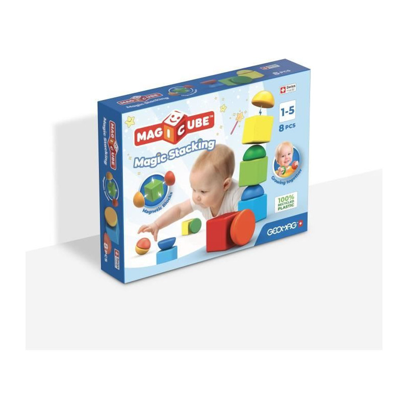 Magnetic Blocks - GEOMAG - Magicube 061 - 8 pieces - Stackable - Recyc